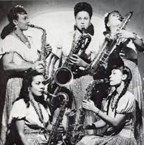 Early Members of Music Band Sweetheart including Carline Ray and Norma Carson